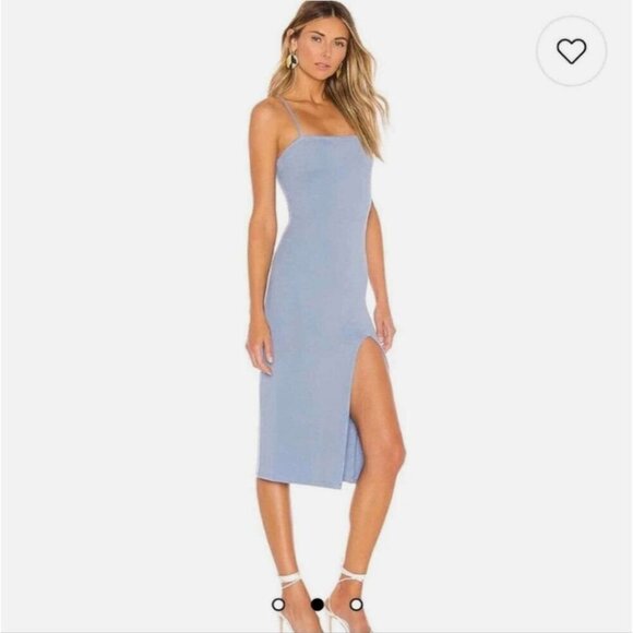 LOVERS + FRIENDS | Skylar Midi Dress Womens Small Blue Bell Spaghetti SZ L - Picture 2 of 9